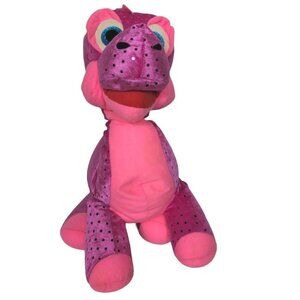 Classic Toy Company Pink Dinosaur Plush Sparkly Stuffed Animal 2016 16"